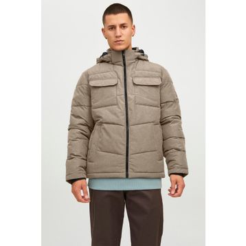 Jack & Jones 12212233 Bej Jjbrady Regular Fit Yalıtımlı Kapüşonlu Şişme Erkek Mont