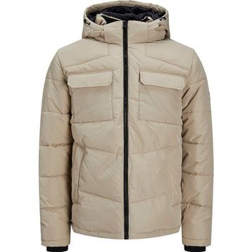Jack & Jones 12212233 Bej Jjbrady Regular Fit Yalıtımlı Kapüşonlu Şişme Erkek Mont