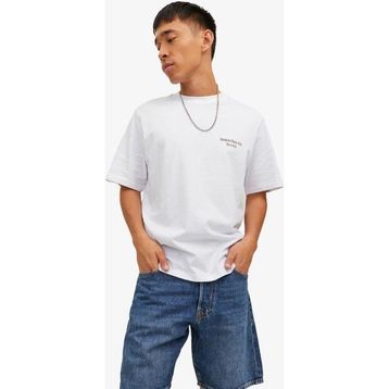 Jack & Jones 12230754-White Jorgrocery Tee Ss Crew Neck Beyaz Erkek T-shirt
