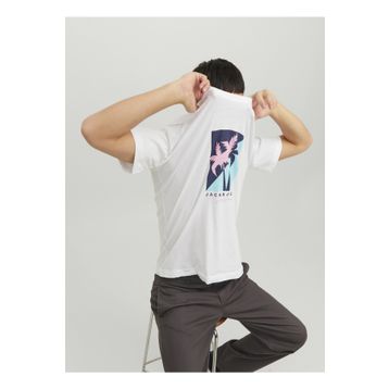 Jack & Jones 12234214_JORTULUM LOGO TEE SS CREW Bisiklet Yaka Baskılı Beyaz Erkek T-shirt