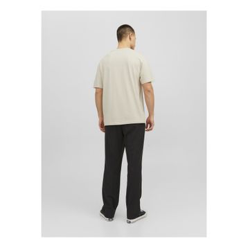 Jack & Jones 12240121_JORVESTERBRO TEE SS CREW N Yuvarlak Yaka Krem Erkek T-shirt
