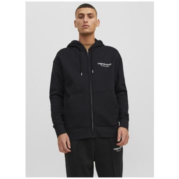 Jack & Jones 12241691_JORVESTERBRO SWEAT ZIP HOO Kapüşon Yaka Siyah Erkek Sweatshirt