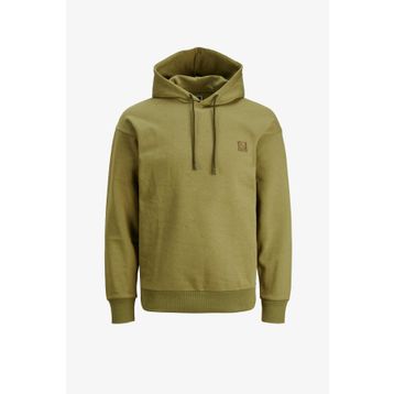 Jack & Jones 12242247-Olive Jcounseen Backprınt Sweat Hood Erkek Haki Sweatshirt