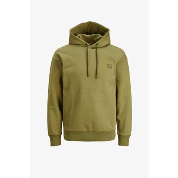 Jack & Jones 12242247-Olive Jcounseen Backprınt Sweat Hood Erkek Haki Sweatshirt