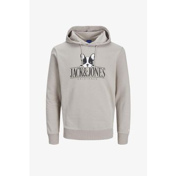 Jack & Jones 12244219-Beige Jorbeware Sweat Hood Fst Erkek Bej Sweatshirt
