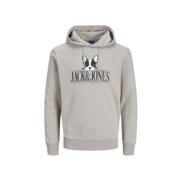 Jack & Jones 12244219-Beige Jorbeware Sweat Hood Fst Erkek Bej Sweatshirt