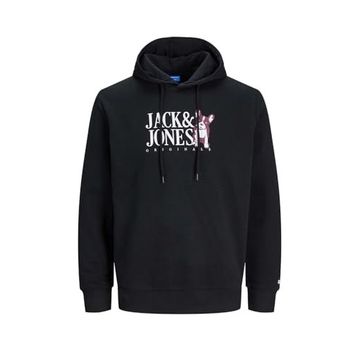 Jack & Jones 12244219-Black Jorbeware Sweat Hood Fst Erkek Siyah Sweatshirt