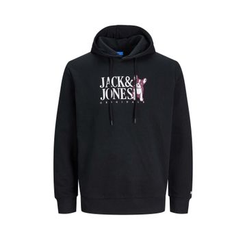 Jack & Jones 12244219-Black Jorbeware Sweat Hood Fst Erkek Siyah Sweatshirt