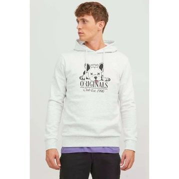 Jack & Jones 12244219-Grey Jorbeware Sweat Hood Fst Erkek Gri Sweatshirt