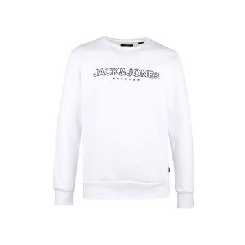 Jack & Jones 12245593-White Jprblajason Branding Sweat Crew Neck Erkek Beyaz Sweatshirt