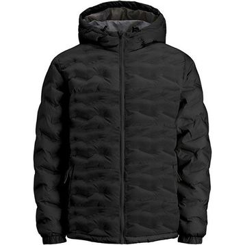 Jack & Jones 12250429 Kapüşonlu Siyah Erkek Mont