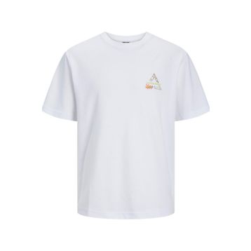 Jack & Jones 12253380 O Yaka Baskılı Kısa Kollu Beyaz Erkek T-shirt
