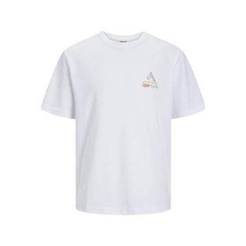 Jack & Jones 12253380 O Yaka Baskılı Kısa Kollu Beyaz Erkek T-shirt