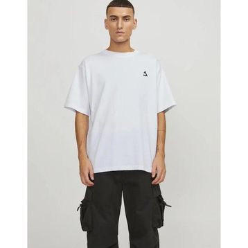Jack & Jones 12253435 Jcotriangle Tee SS Crew Neck SN White Erkek T-shirt