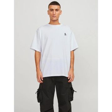 Jack & Jones 12253435 Jcotriangle Tee SS Crew Neck SN White Erkek T-shirt