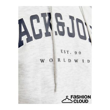 Jack & Jones 12256521-WM Beyaz Caleb Varsity Erkek Sweatshirt