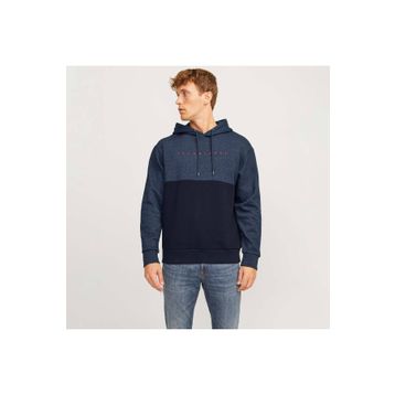 Jack & Jones 12256824-NB Lacivert Star Blocked Erkek Sweatshirt