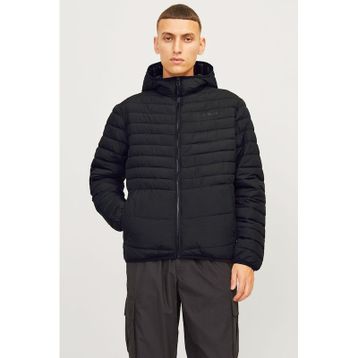 Jack & Jones 12256983-BLK State Packable Puffer Hood Siyah Erkek Kapüşonlu Mont
