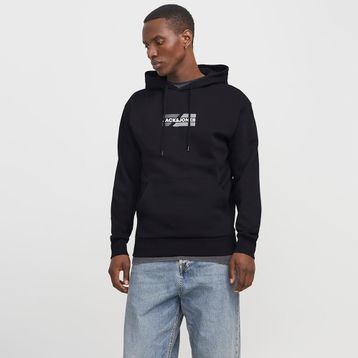 Jack & Jones 12268422-B Siyah Graphic Erkek Sweatshirt