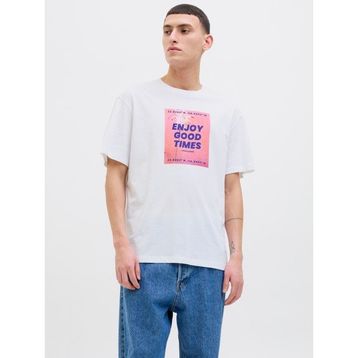 Jack & Jones 12269429-01 Jjporto Tee SS Crew Neck Beyaz Erkek T-shirt
