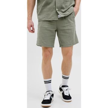 Jack & Jones 12274758 Erkek Günlük Yeşil Keten Şort