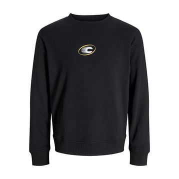 Jack & Jones 12277749-BLK Vibrant Siyah Bisiklet Yaka Erkek Sweatshirt