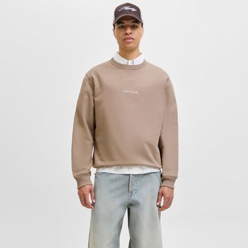 Jack & Jones 12282893-MME Bej Norrebro Erkek Sweatshirt