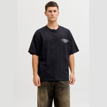 Jack & Jones 12292982-B Dust Script Erkek Siyah Tişört