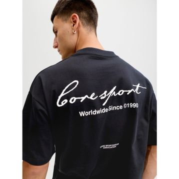 Jack & Jones 12292982-B Dust Script Erkek Siyah Tişört