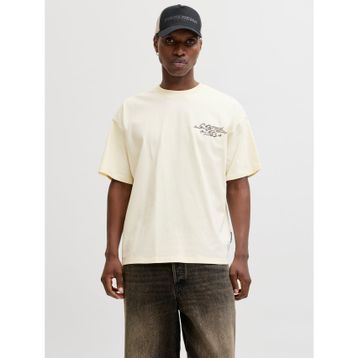 Jack & Jones 12292982-STCN Dust Script Erkek Krem Tişört