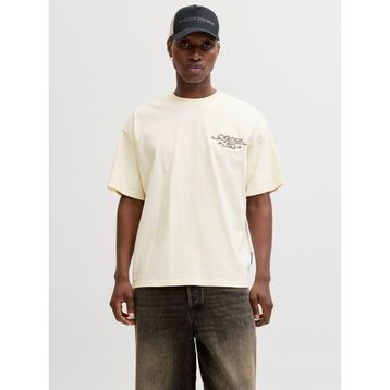 Jack & Jones 12292982-STCN Dust Script Erkek Krem Tişört
