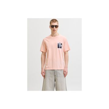 Jack & Jones 12297889-PM Montauk Chestie Erkek Pembe Tişört