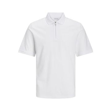 Jack & Jones Jjemac Zip SS POLO SN Beyaz Erkek T-Shirt