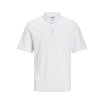Jack & Jones Jjemac Zip SS POLO SN Beyaz Erkek T-Shirt