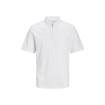 Jack & Jones Jjemac Zip SS POLO SN Beyaz Erkek T-Shirt