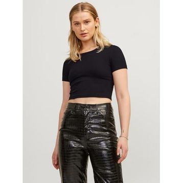 Jack & Jones Jjxx Jxflorie Ss Rib Tee Noos Siyah Kadın T-shirt