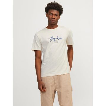 Jack & Jones Joraruba Branding Tee Ss Crew Neck Krem Rengi Erkek T-shirt