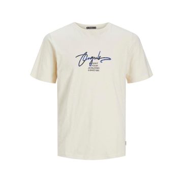Jack & Jones Joraruba Branding Tee Ss Crew Neck Krem Rengi Erkek T-shirt