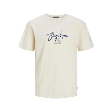 Jack & Jones Joraruba Branding Tee Ss Crew Neck Krem Rengi Erkek T-shirt