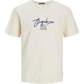 Jack & Jones Joraruba Branding Tee Ss Crew Neck Krem Rengi Erkek T-shirt