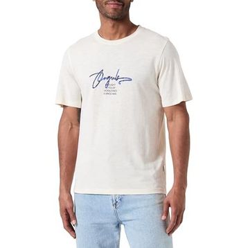 Jack & Jones Joraruba Branding Tee Ss Crew Neck Krem Rengi Erkek T-shirt