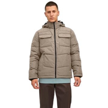 Jack & Jones Light Grey Melange Puffer Erkek Mont