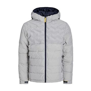 Jack & Jones Light Grey Melange Puffer Erkek Mont