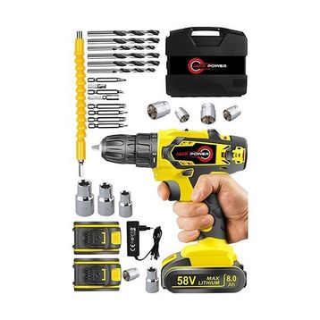 Jack Power Germany X-Torq 58 V 8 Ah Çift Metal Şanzıman Çift Akülü Vidalama Matkap 27 Parça Set - Sarı