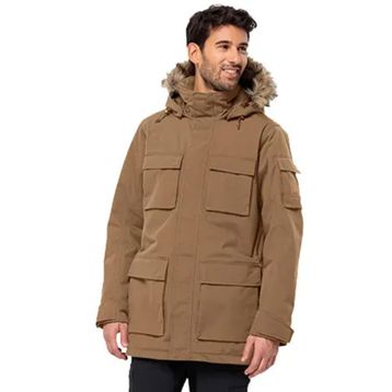 Jack Wolfskin 1107674-5601 Kahverengi Glacier Canyon Parka Erkek Outdoor Montu