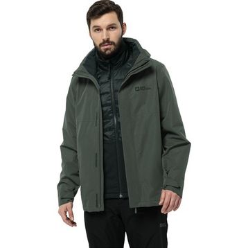 Jack Wolfskin 1116251_4311 Yeşil Luntal 3ın1 Jkt M Outdoor Erkek Mont