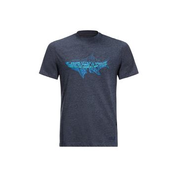 Jack Wolfskin 1808391-1010 OCEAN LIFE T M Bisiklet Yaka Lacivert Erkek T-shirt