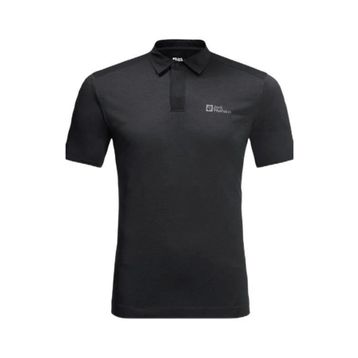 Jack Wolfskin 1808542 Pack and Go Polo Siyah Erkek T-Shirt