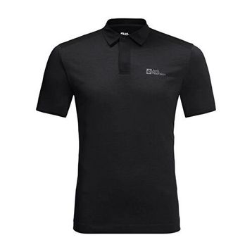 Jack Wolfskin 1808542 Pack and Go Polo Siyah Erkek T-Shirt