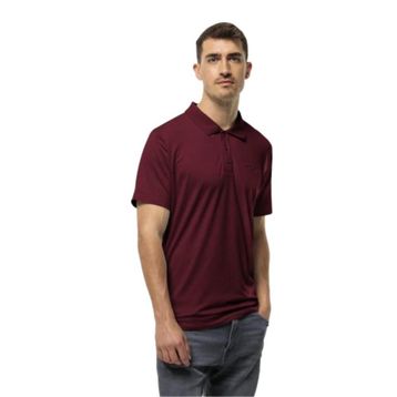Jack Wolfskin 1809721TR-4512 Travel Polo M Bordo Erkek T-shirt
